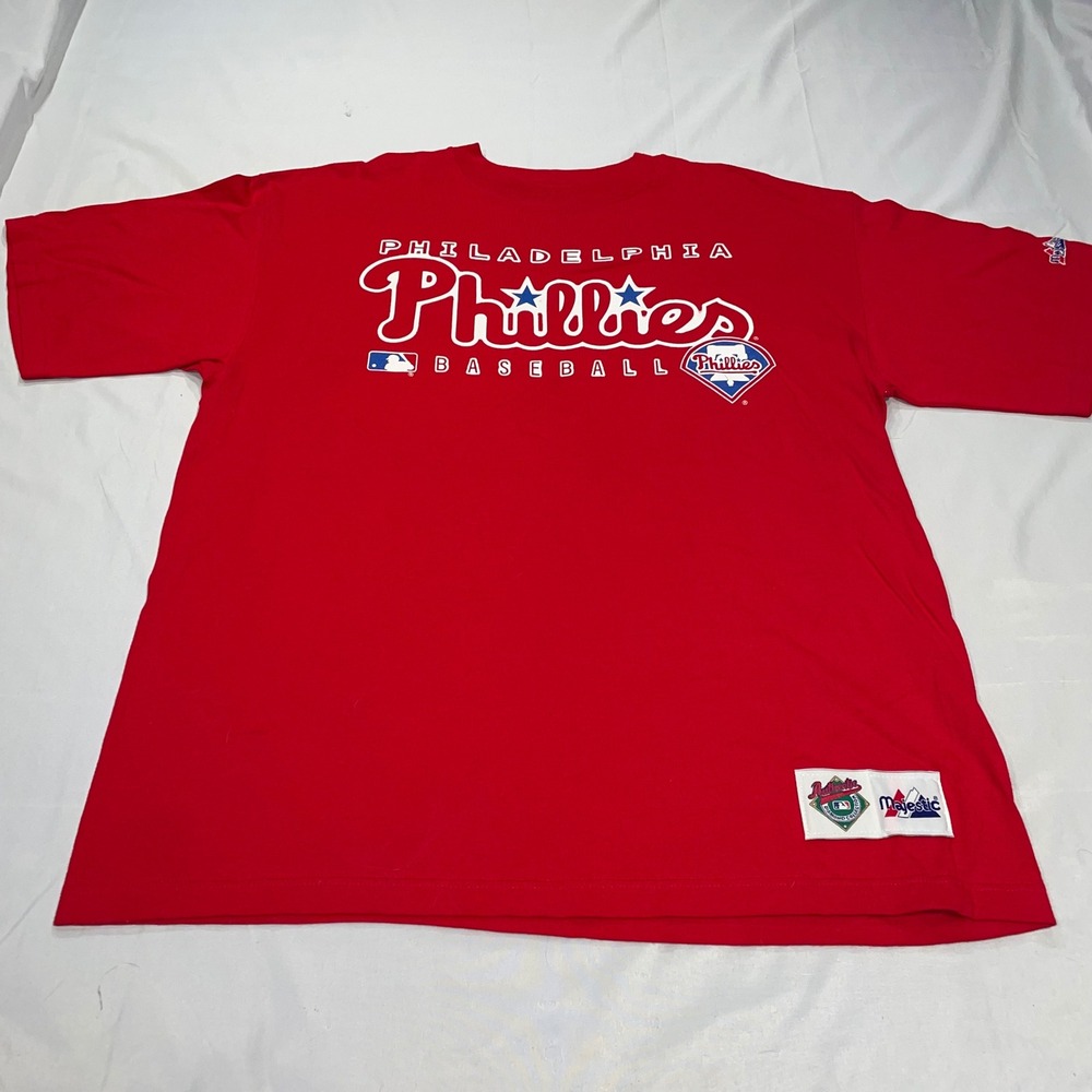 Majestic Philadelphia Phillies MLB Diamond Collection Red T-Shirt Mens Large